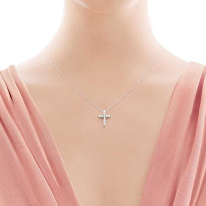 TIF60007469 small full diamond cross pendant