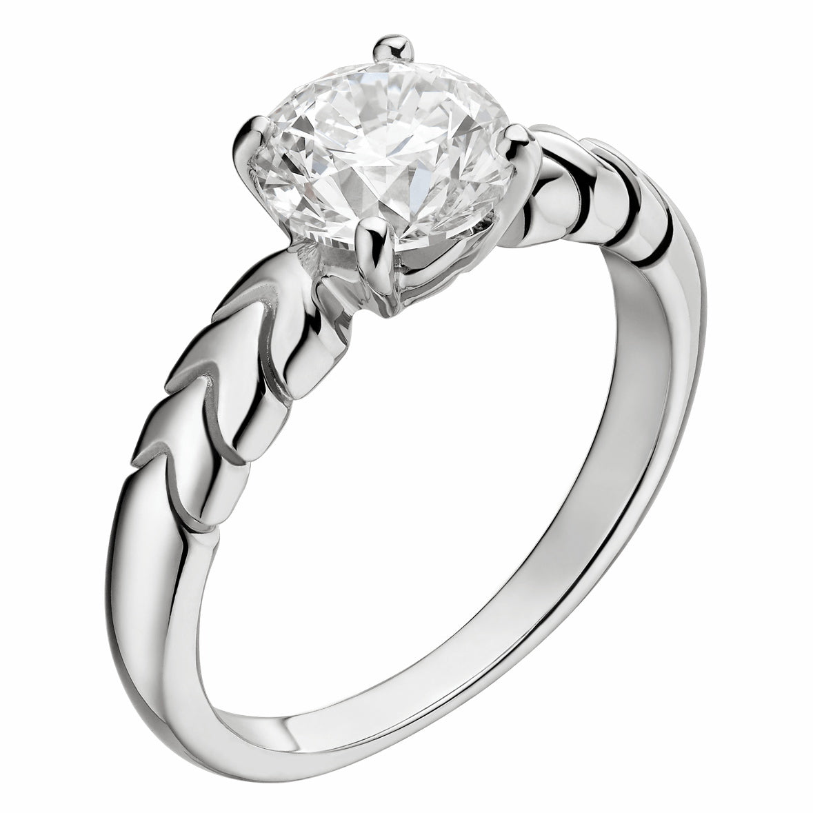 BGL-AN856852蛇纹光金臂交叉四爪钻戒1ct13#
