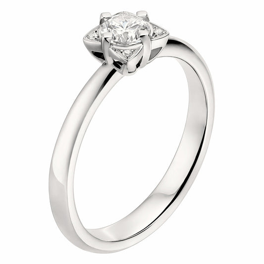 BGL-AN856490 four-star light gold straight arm cross four-claw diamond ring