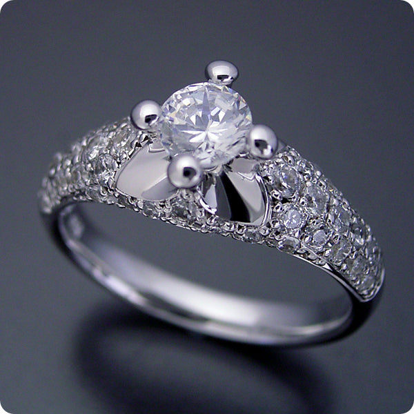 BGL-AN852267四珠爪镶石臂十字四爪戒指0.5ct