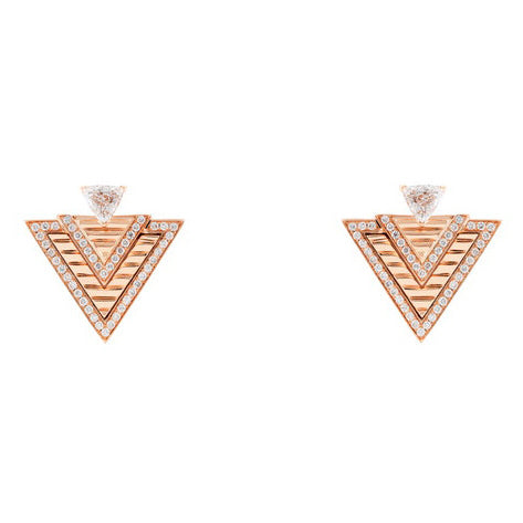 MARLI gold stud earrings full of diamonds and triangular shapes