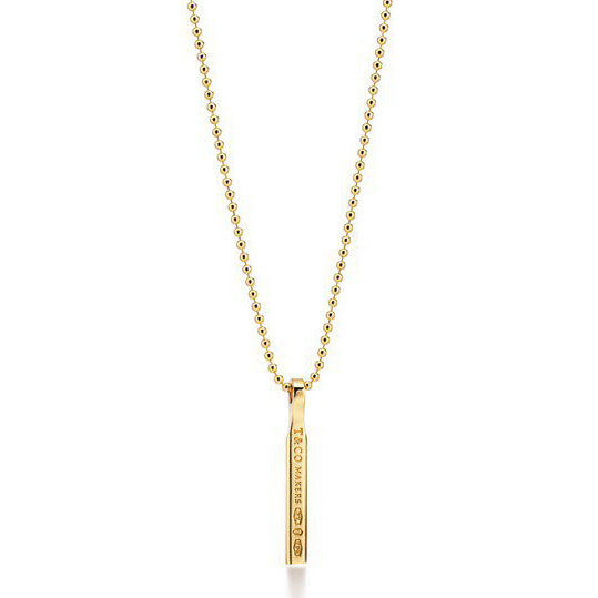 TIF57284806 men's light gold bar pendant