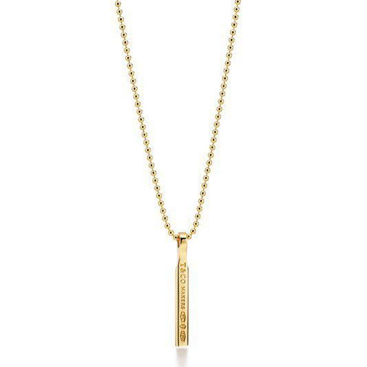TIF57284806 men's light gold bar pendant