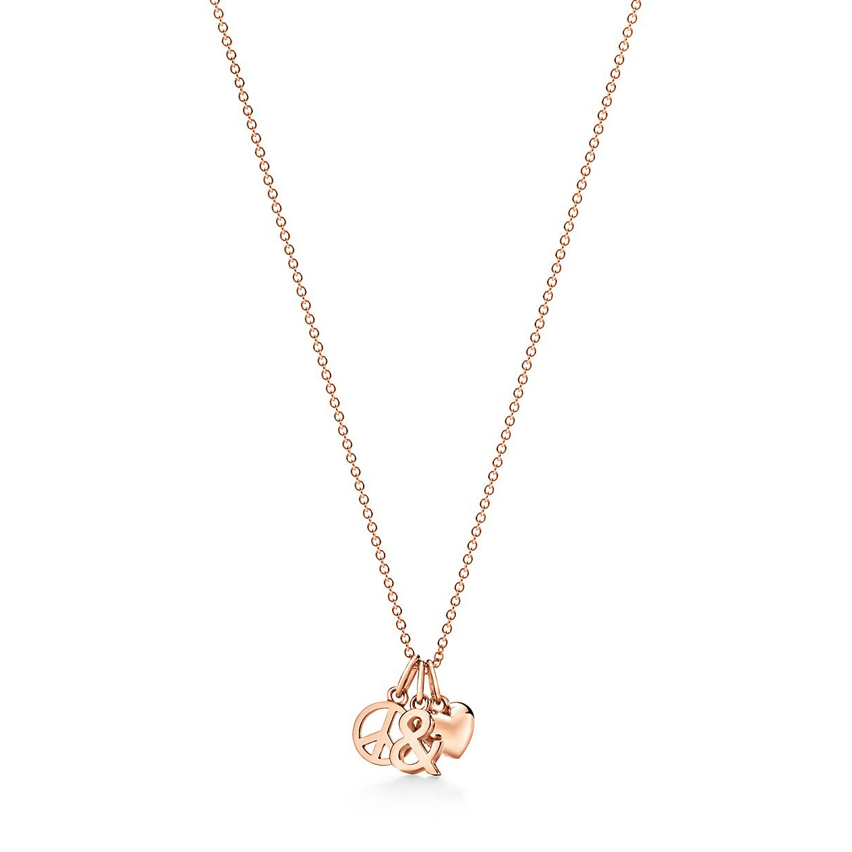 TIF89632107 light gold heart-shaped anti-war &amp; set of pendants