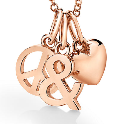 TIF89632107 light gold heart-shaped anti-war &amp; set of pendants