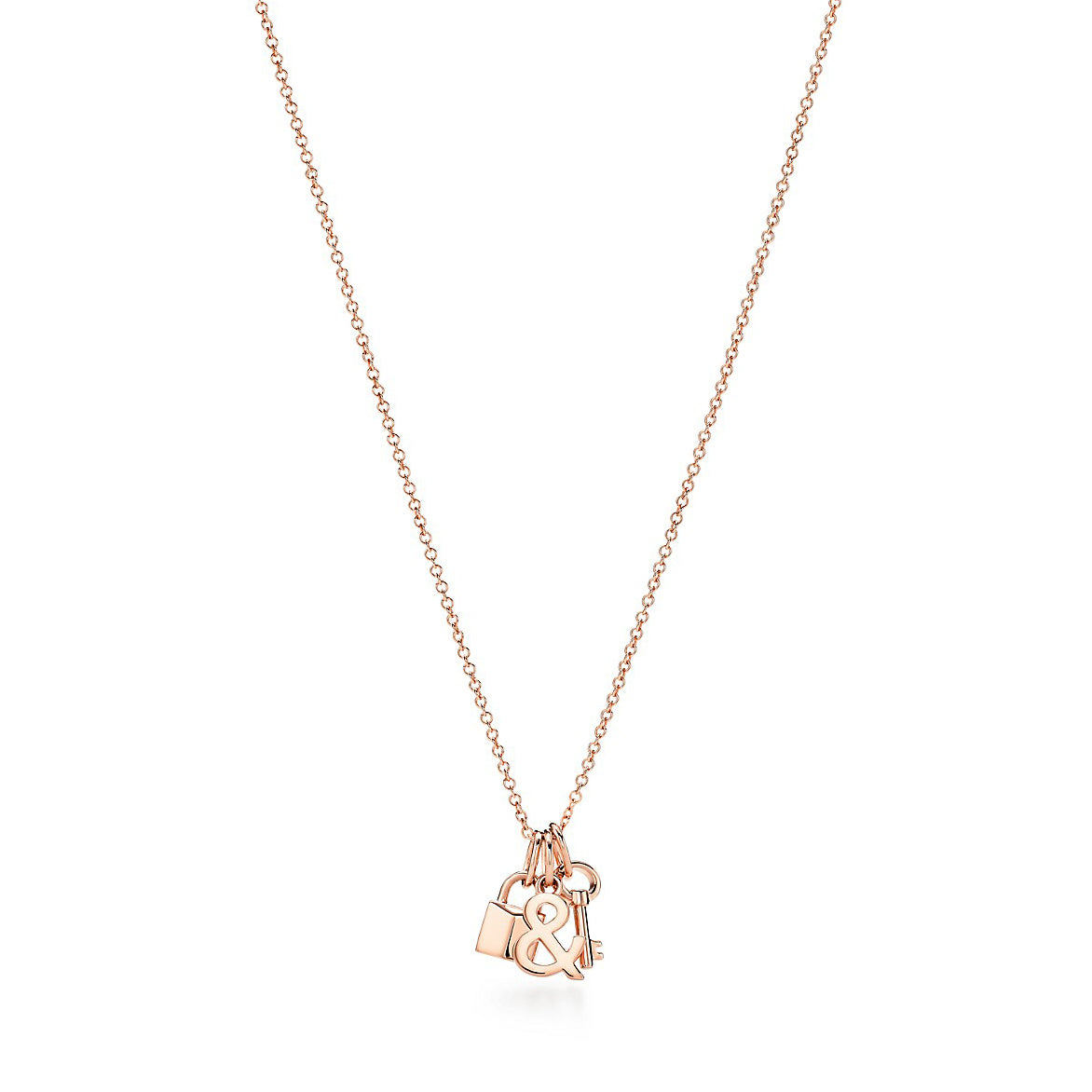 TIF17412742 light gold lock &amp; egg-shaped key pendant
