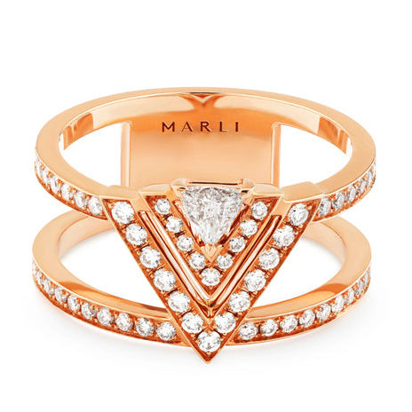 MR-ANVN-R1 triangular shaped diamond ring