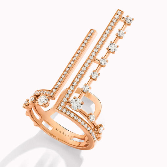 MR-AVEN-R3 diamond ring double arm ring