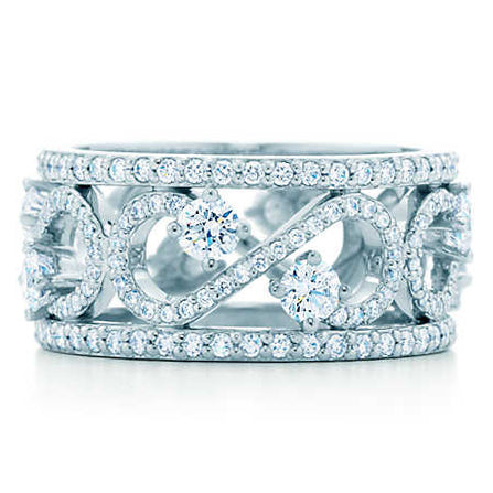 TIF73187814 full diamond S hollow wide arm ring