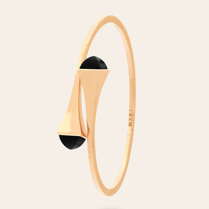MR-CLEO-B14 conical agate light gold bracelet