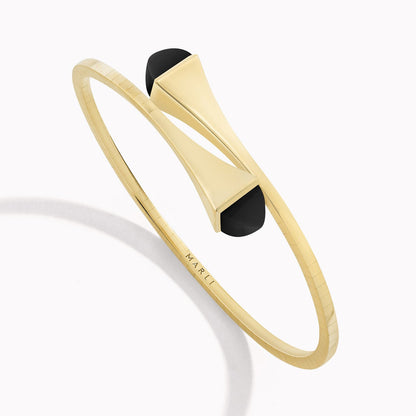 MR-CLEO-B14 conical agate light gold bracelet