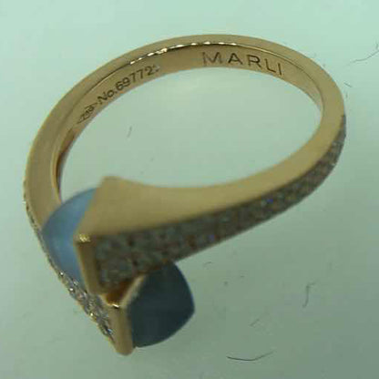 MR-CLEO-R208 hammer agate double row diamond half wall setting ring customer version