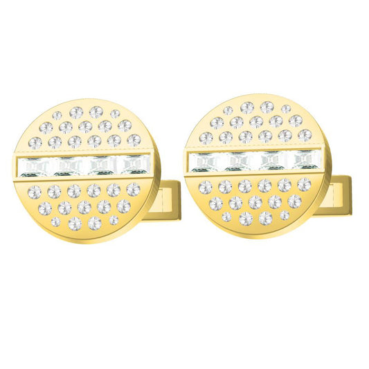 BGL-GM184658 full diamond ladder square round cufflinks