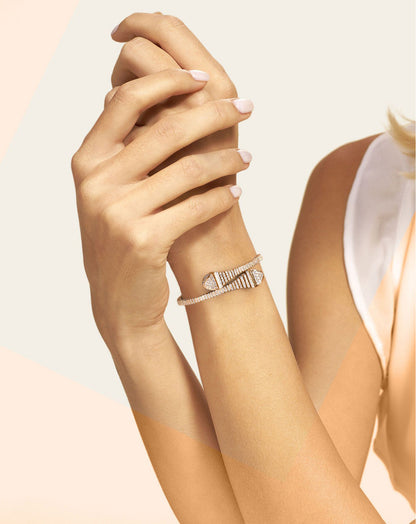 MR-CLEO-B28 full diamond hollow hammer cone bracelet