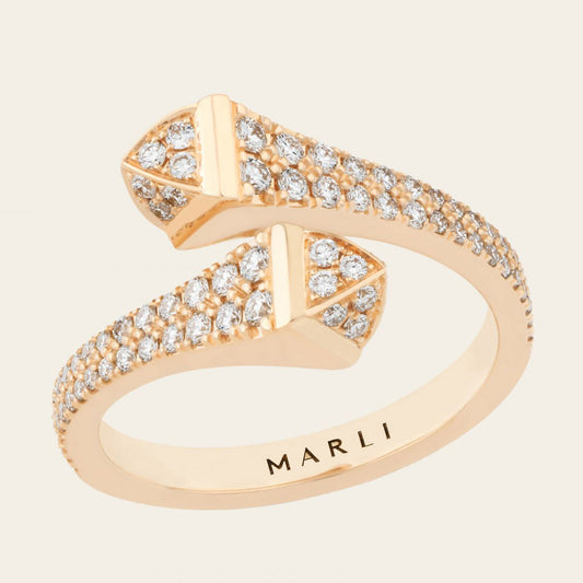 MR-CLEO-R8 double row diamond half wall diamond ring