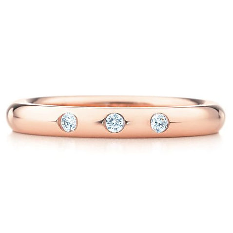 TIF41529848 light gold divination face divination three diamond ring