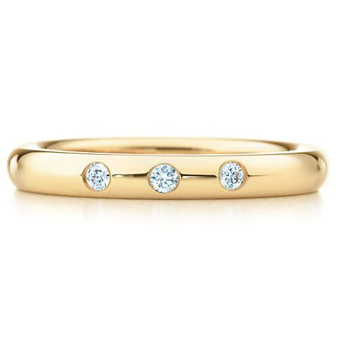 TIF41529848 light gold divination face divination three diamond ring