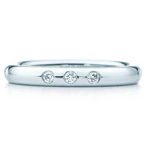 TIF41529848 light gold divination face divination three diamond ring