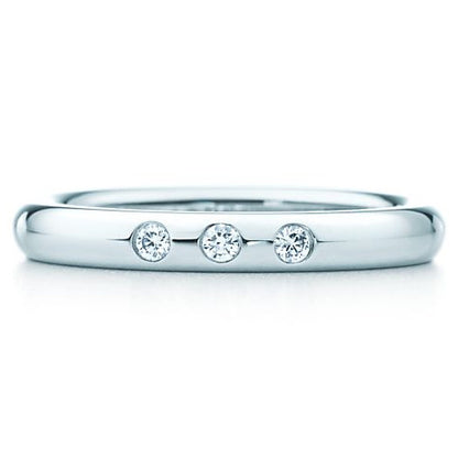 TIF41529848 light gold divination face divination three diamond ring