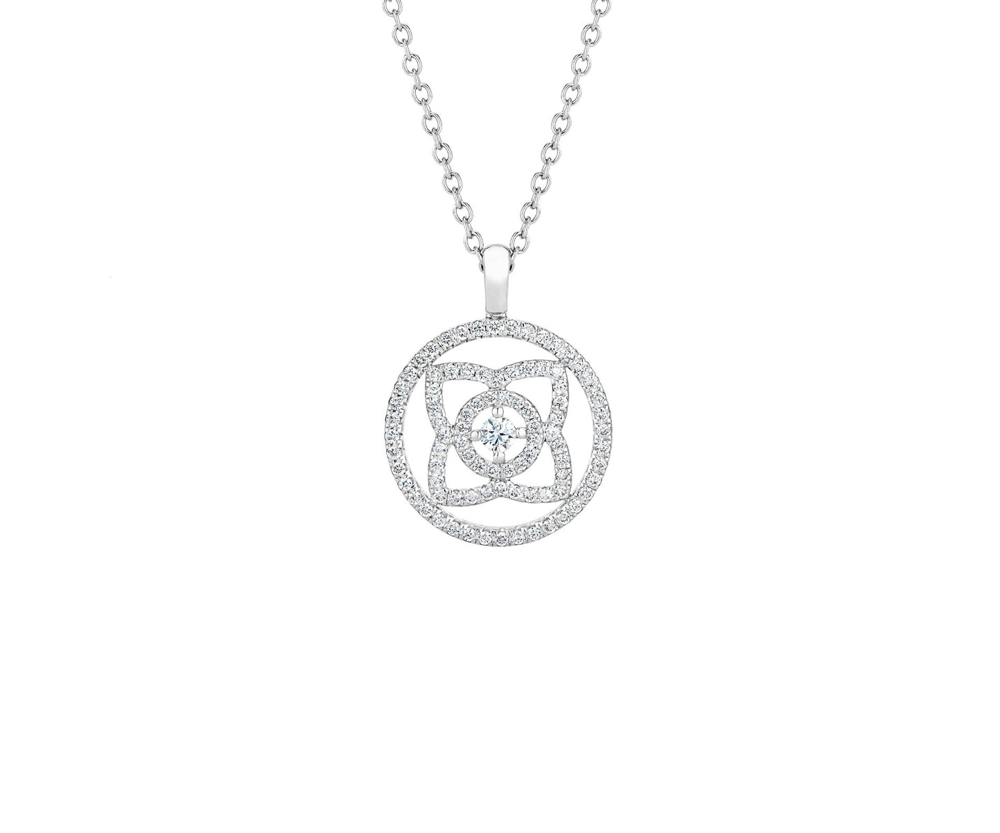 DBES-N1021980045 plum blossom hollow full diamond pendant