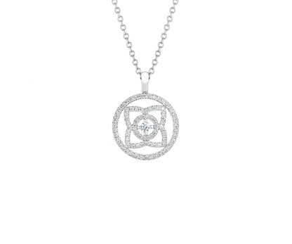 DBES-N1021980045 plum blossom hollow full diamond pendant