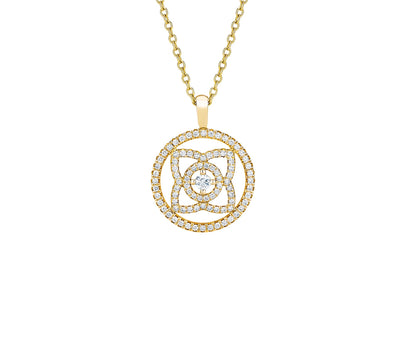 DBES-N1021980045 plum blossom hollow full diamond pendant