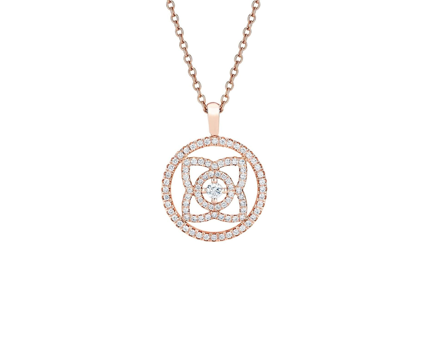 DBES-N1021980045 plum blossom hollow full diamond pendant