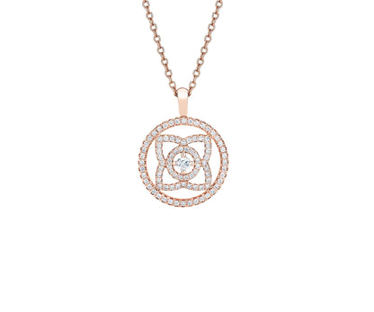 DBES-N1021980045 plum blossom hollow full diamond pendant