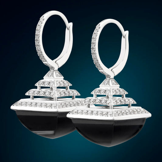 MR-MARLI hammer diamond agate earrings