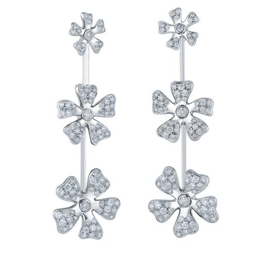 DBES-E4349078 three flower earrings (pair)