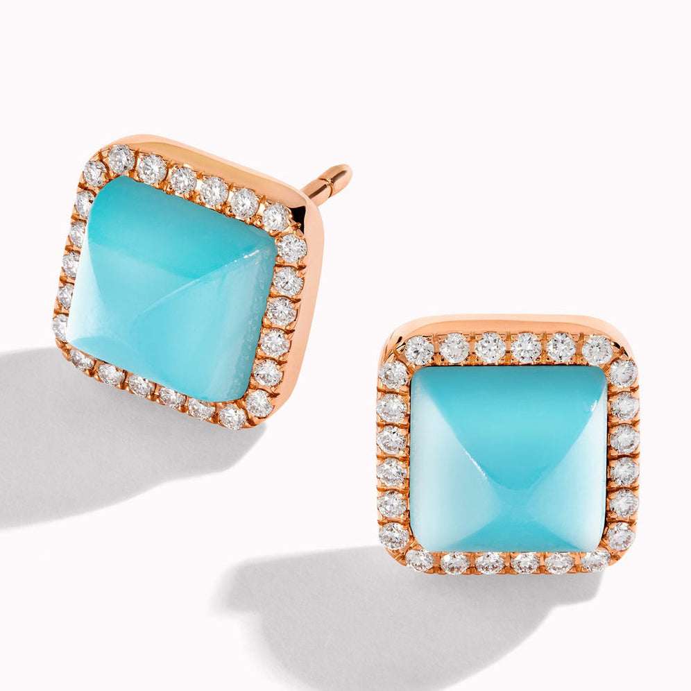 MR-CLEO-E3, four-corner agate stud earrings