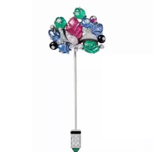 KDY-C1327430 special-shaped stone flower brooch