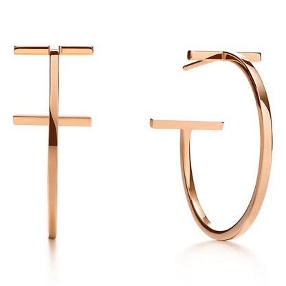 TIF75657331中号光金T字线圈耳钉