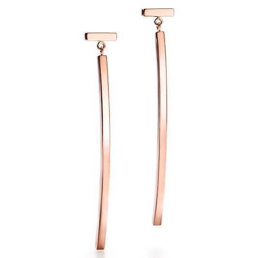 TIF39196467 guest version light gold T-shaped bar earrings