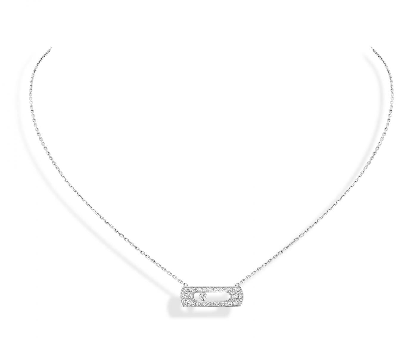 MSK-05635 full diamond movable chain pendant necklace
