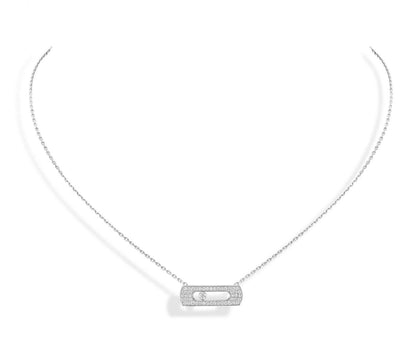 MSK-05635 full diamond movable chain pendant necklace