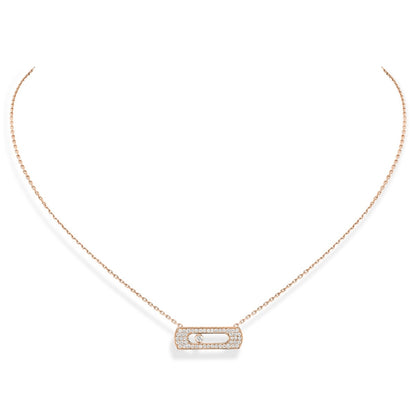 MSK-05635 full diamond movable chain pendant necklace