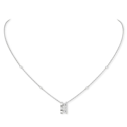 MSK-7158 barrel double ring movable pendant with diamonds