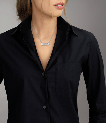 MSK-05306 full diamond activity bag bucket chain pendant necklace