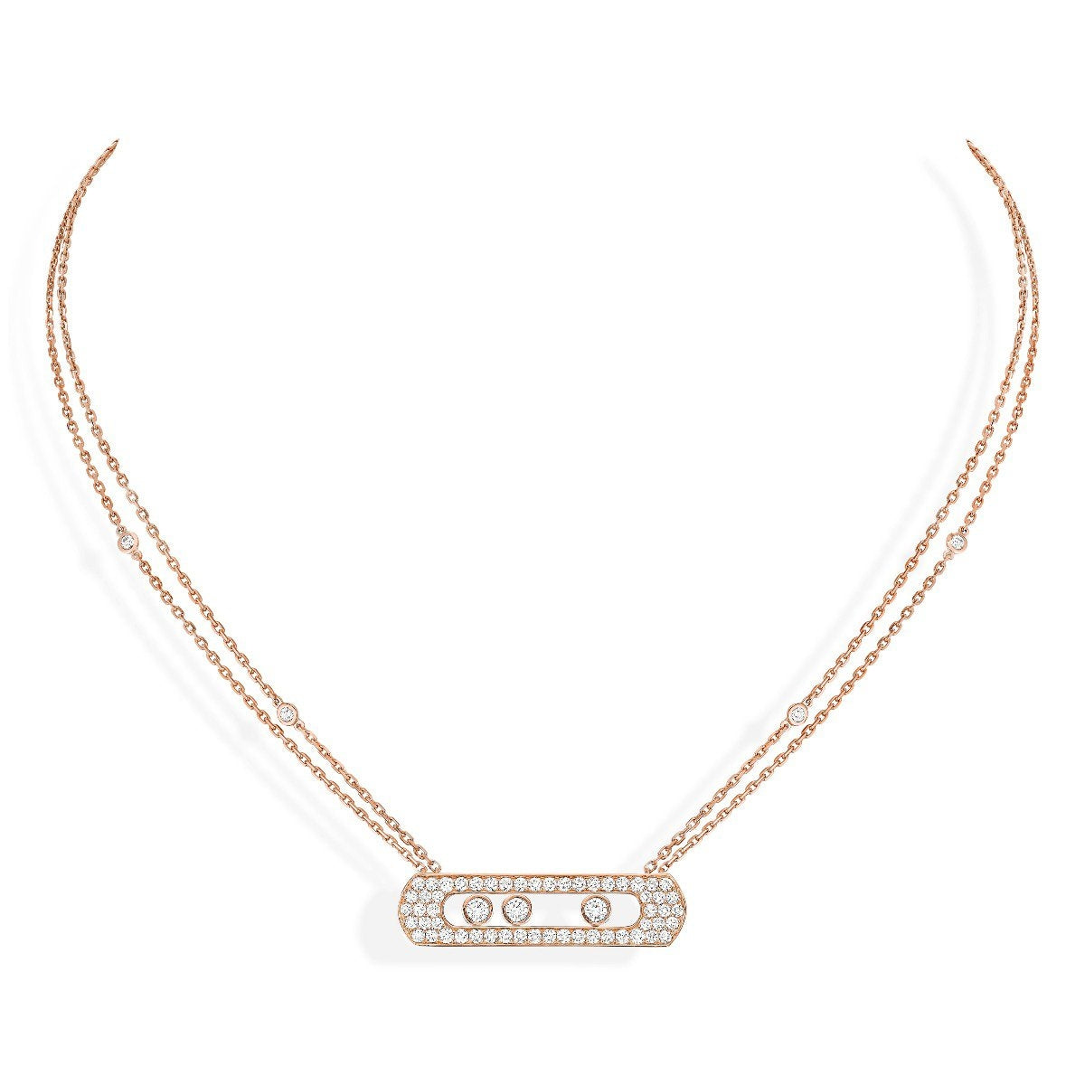 MSK-05306 full diamond activity bag bucket chain pendant necklace