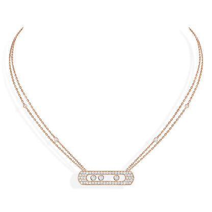 MSK-05306 full diamond activity bag bucket chain pendant necklace