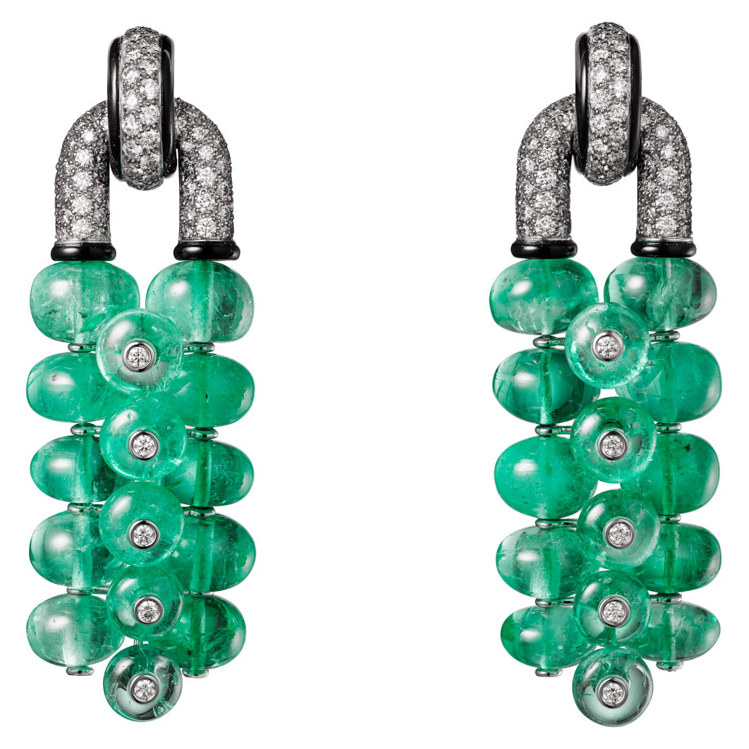 KDY-H8000194 emerald long ear clip