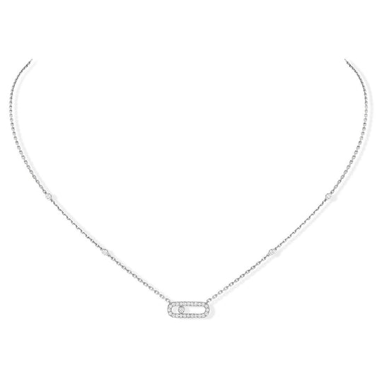 MSK-04708 activity full diamond small barrel bolt chain pendant necklace