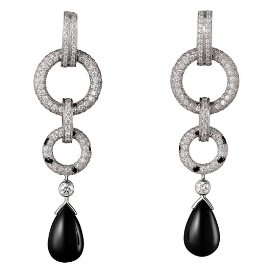KDY-H8000117 leopard print agate hoop hoop long earrings main stone 11.4x7.1mm