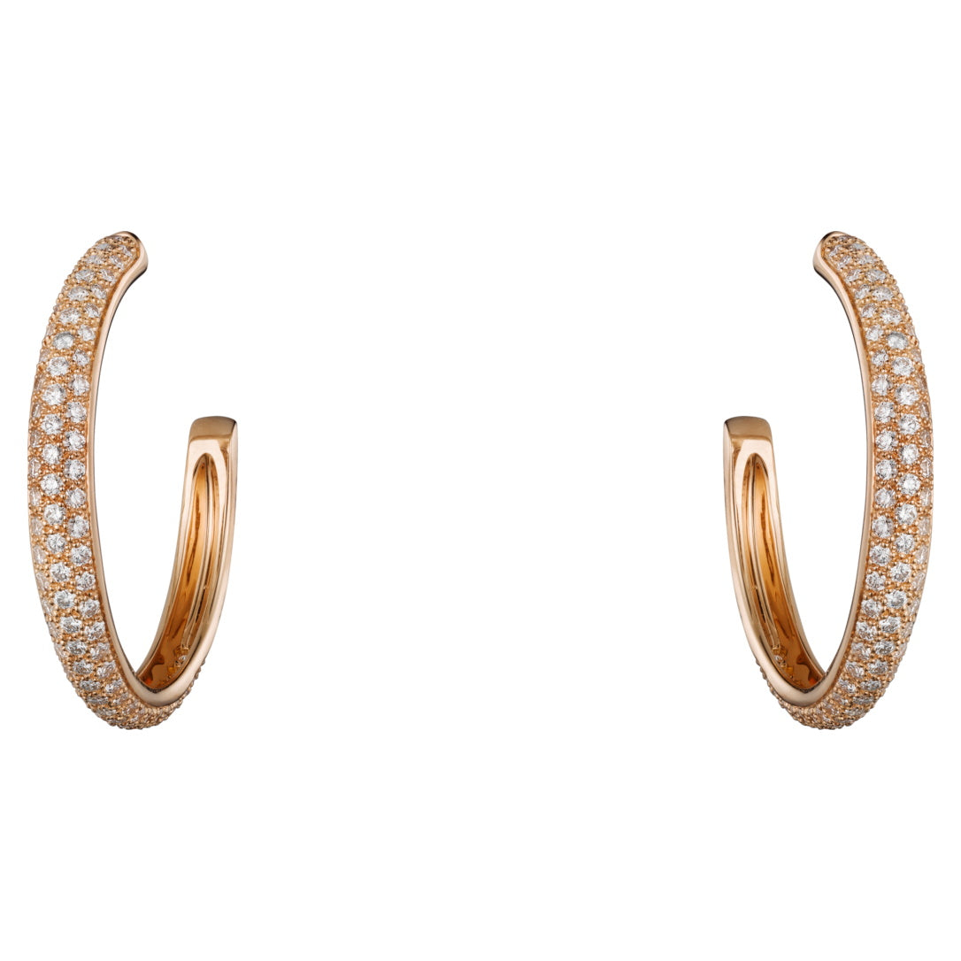 KDY-N8515098 full diamond C-shaped hoop earrings
