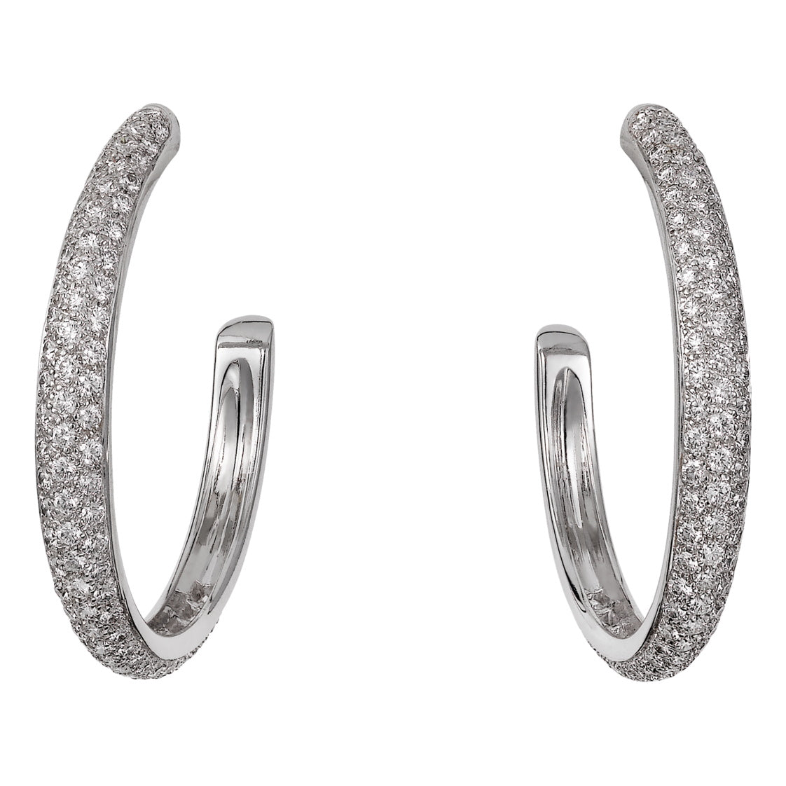 KDY-N8515098 full diamond C-shaped hoop earrings