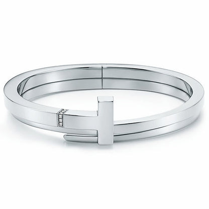 TIF85370100 T-shaped square wrap bracelet with diamonds 18#