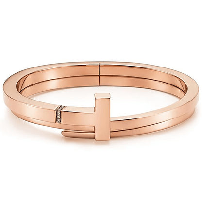TIF85370100 T-shaped square wrap bracelet with diamonds 18#