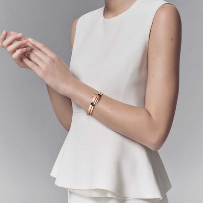 TIF85370100 T-shaped square wrap bracelet with diamonds 18#
