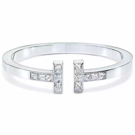 TIF24034990 Double-ended T-shaped diamond square bracelet 16#